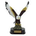 13 INCH HAND PAINTED AMERICAN EAGLE TROPHY ON ROSEWOOD BASE