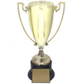 13 INCH HEIGHT DIE CAST METAL GOLD CUP TROPHY ON BLACK BASE