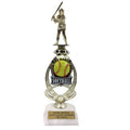 13 INCH SOFTBALL TROPHY RISER WITH FIGURE ON MARBLE BASE