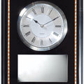 13 x 10 INCH BLACK PIANO FINISH CLOCK PLAQUE WITH SILVER PLATE