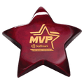 5 3/8" x 5 3/8" Rosewood Piano Finish Star Paperweight with Felt Bottom