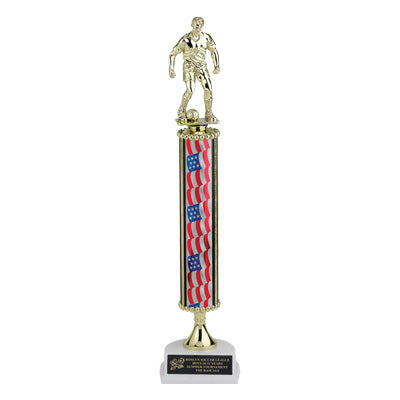 14-1/2, 15-1/2, 16-1/2 INCH  ONE COLUMN STARS AND STRIPES TROPHY TAKES FIGURE