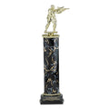 14-1/2, 15-1/2, 16-1/2 INCH ONE MARBLEIZED COLUMN TROPHY TAKES FIGURE