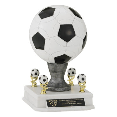 14 1/2 INCH RESIN SOCCERBALL WITH TRIMS