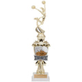 14 INCH CHEERLEADER ALL STAR SPORT MOTION TROPHY ON A BLACK BASE