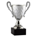 14 INCH TRADITIONAL SILVER CUP ON BLACK MARBLE BASE