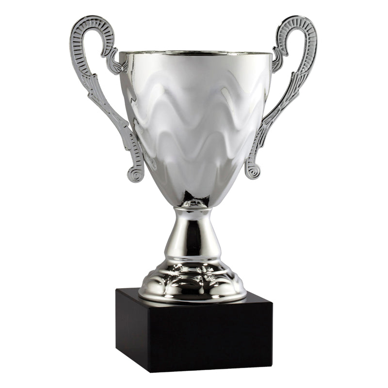 14 INCH TRADITIONAL SILVER CUP ON BLACK MARBLE BASE