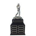 15-1/2 INCH ANTIQUE SILVER MALE GOLF PERPETUAL TROPHY WITH 8 NAME PLATES
