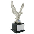 15-1/2 INCH EAGLE TROPHY,  SILVER ELECTROPLATED, 2 INCH INSERT