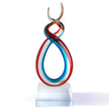 15-1/2 INCH BLOWN GLASS COLORS SUSPENDED IN CLEAR GLASS AWARD