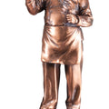 15 INCH ANTIQUE BRONZE ELECTROPLATED CHEF TROPHY ON BLACK WOOD BASE
