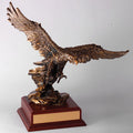 15 INCH EAGLE TROPHY, BRASS ELECTROPLATED