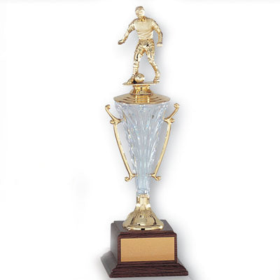 15 INCH TROPHY WITH CLEAR ACRYLIC CUP TAKES FIGURE