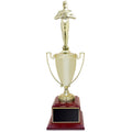 16-1/2 INCH METAL LOVING CUP TROPHY BRIGHT GOLD OSCAR FIGURE
