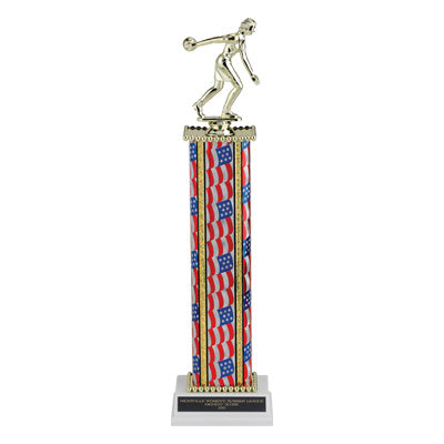 16, 17, 18 INCH ONE COLUMN STARS AND STRIPES TROPHY TAKES FIGURE