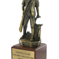 14-3/4 INCH MINUTEMAN TROPHY, ELECTROPLATED IN ANTIQUE BRASS