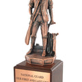 16 INCH MINUTEMAN TROPHY, ELECTROPLATED IN ANTIQUE BRONZE