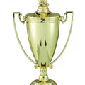 18-1/2 INCH TROPHY WITH 8-1/4 INCH METAL GOLD CUP TAKES FIGURE