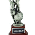 18-1/2 INCH VICTORY TROPHY WITH 12 INCH RESIN FIGURE ON WALNUT BASE