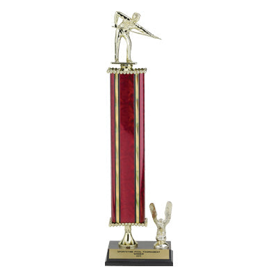 18, 19, 20 INCH ONE COLUMN MOONBEAM TROPHY WITH EAGLE TRIM AND TAKES FIGURE