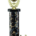 18, 19, 20 INCH ONE COLUMN TROPHY WITH EAGLE TRIM HOLDS 2 INCH INSERT
