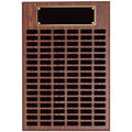 18 x 24 INCH WALNUT FINISH PERPETUAL PLAQUE WITH BLACK AND GOLD HEADER PLATE-102 NAME PLATES