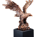 19-1/2 INCH BRONZE ELECTROPLATED AMERICAN EAGLE ON BLACK BASE