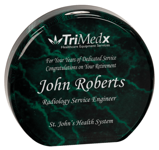 Green 4 1/2" Marble Acrylic Circle