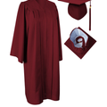 Graduation Cap and Gown Set in Red Color