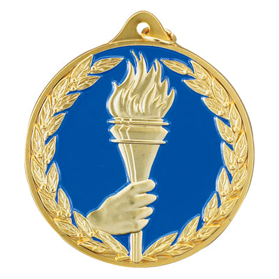 2-1/2 Inch Enameled Die-Cast Achievement Medal in Gold