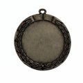 2-1/2 INCH DIE CAST BRIGHT SILVER MEDAL FRAME HOLDS 2 INCH INSERT
