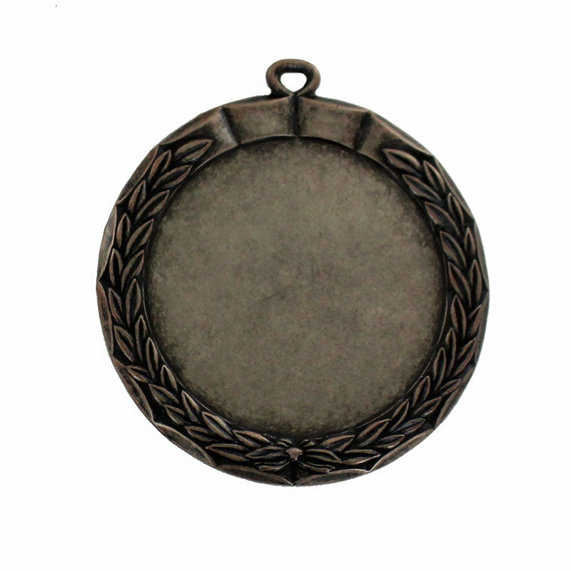 2-1/2 INCH DIE CAST BRIGHT SILVER MEDAL FRAME HOLDS 2 INCH INSERT