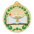 2-1/2 Inch Enameled Die-Cast Academic Medal in Gold, Silver, or Bronze
