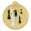 2-1/2 Inch Enameled Die-Cast Chess Medal in Gold, Silver, or Bronze