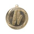 2-1/4 Inch Ballet Themed Medal in Antique Gold with Insert