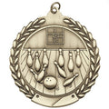1-3/4 Inch Customizable 3D Bowling Medal in Brass, Silver, or Bronze