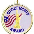 2-1/4 Inch in Diameter Round Citizenship Medal with Mylar Detailing and Customizable Back