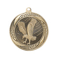 2-1/4 Inch Eagle Themed Medal in Antique Gold with Insert