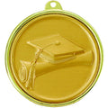 2-1/4 INCH GRADUATION, CAP AND SCROLL MEDAL, MULTIPLE COLORS