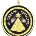 2-1/4 Inch in Diameter Round Excellence Medal with Mylar Detailing and Customizable Back