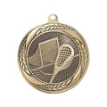 2-1/4 Inch Lacrosse Themed Medal in Antique Gold with Insert