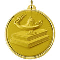 2-1/4 Inch Academic Medal with Insert in Gold, Silver, or Bronze