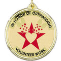 2-1/4 Inch in Diameter Round Volunteer Work Medal with Mylar Detailing and Customizable Back