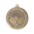 2-1/4 Inch Pickleball Medal in Antique Gold with Insert