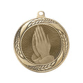 2-1/4 Inch Prayer Medal in Antique Gold with Insert