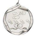 2-1/4 Inch 3D Die-Cast Second Place Medal in Antique Silver