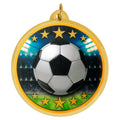 2-1/4 Inch in Diameter Round Multicolored Soccer Medal in Mylar with Customizable Back