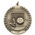 1-3/4 Inch 3D Soccer Medal in Brass, Silver, or Bronze with Customizable Back