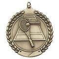1-3/4 Inch Customizable 3D Tennis Medal in Brass, Silver, or Bronze