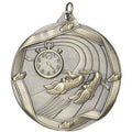 2-1/4 Inch 3D Die-Cast Track Themed Medal in Antique Brass, Silver, or Bronze
